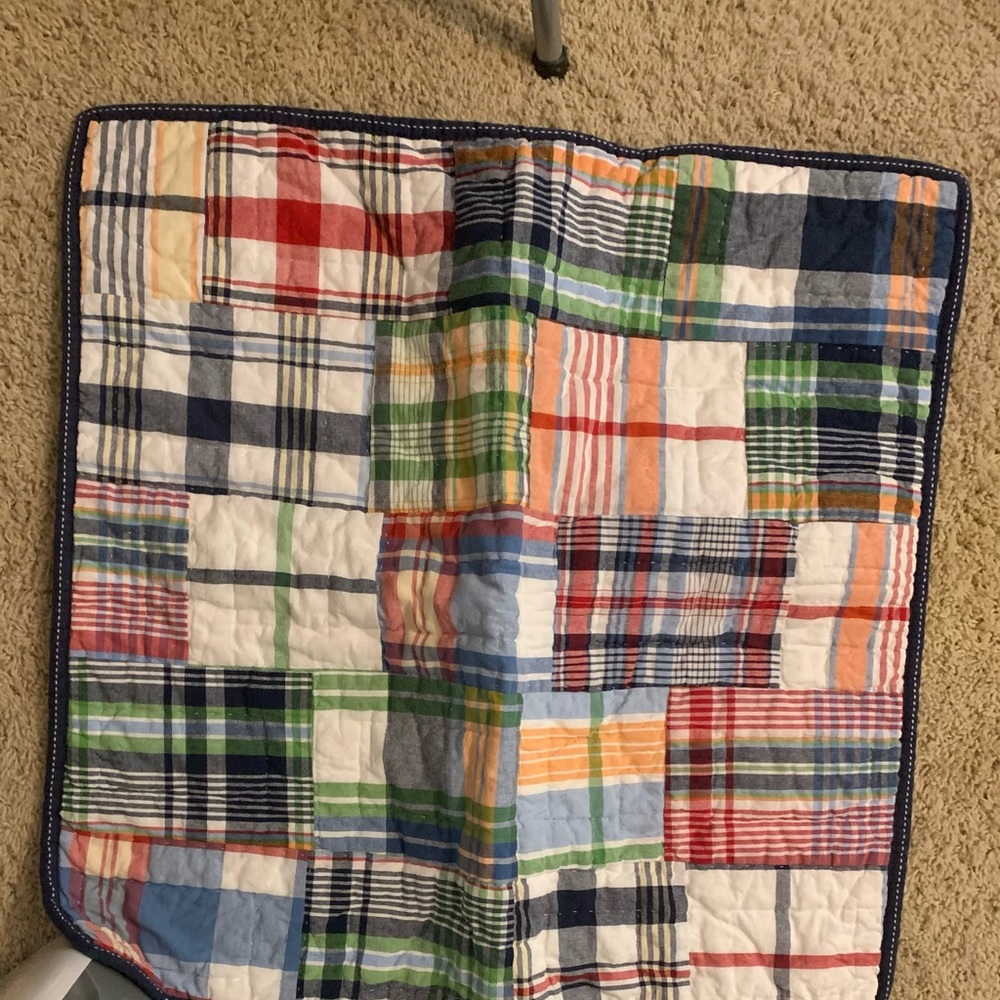 Pottery Barn boys bedding - Madras print.